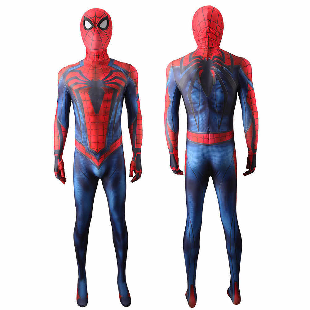 PS4 Spider-Man Advanced Suit Peter Parker Halloween Superhero Cosplay Costume Takerlama