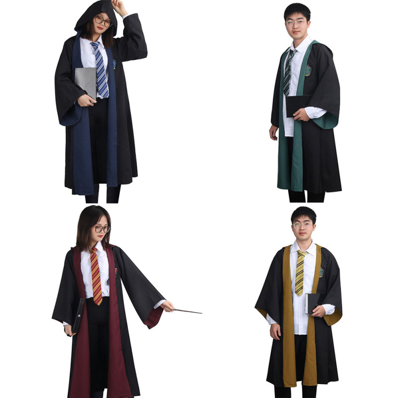 Kids Harry Potter Halloween Costume Hogwarts Gryffindor Hufflepuff Ravenclaw Slytherin Robe with Tie (without shirt) In Stock Takerlama