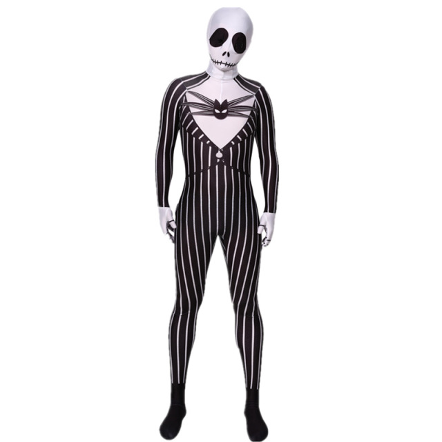 Jack Skellington Halloween Costume Pumpkin King Jumpsuit Mask The