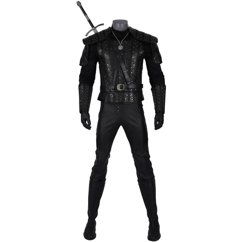 The Witcher 3 Cavill Geralt of Rivia Halloween Cosplay Costume Takerlama