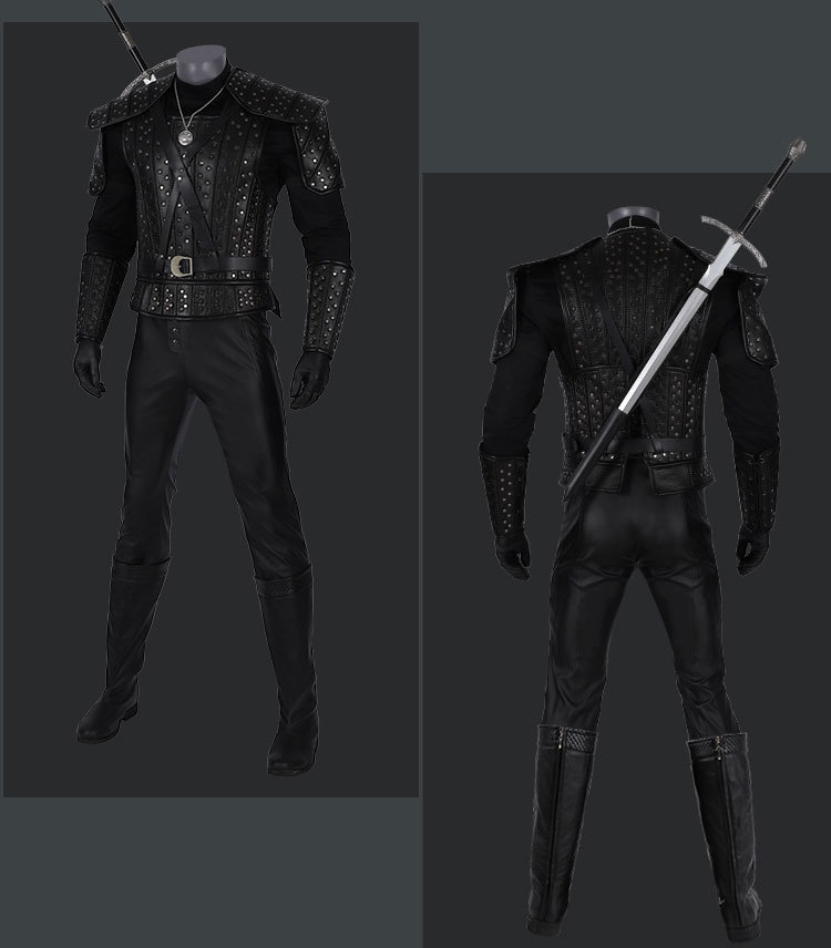 The Witcher 3 Cavill Geralt of Rivia Halloween Cosplay Costume Takerlama