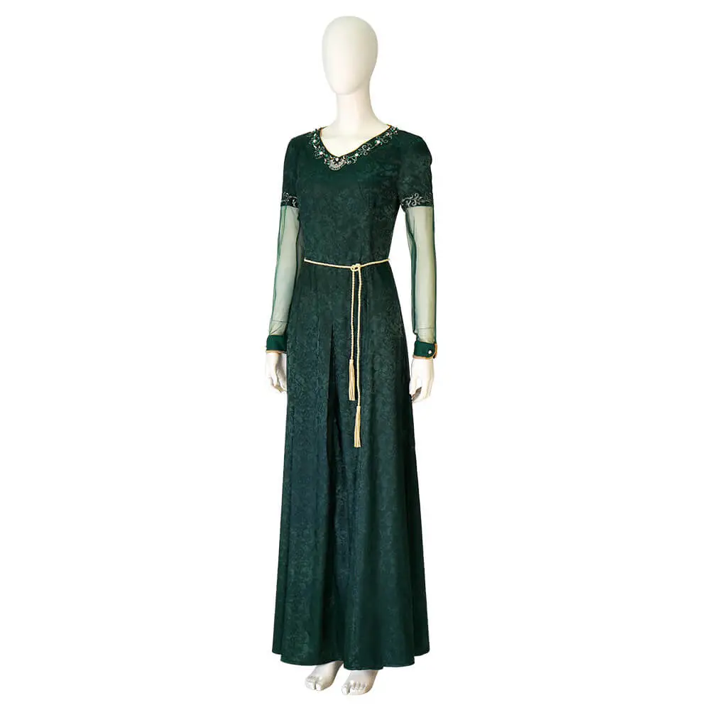 alicent's green dress TV House of the Dragon Alicent Hightower Women Green Dress Cosplay Cos –  TrendsinCosplay main image 1