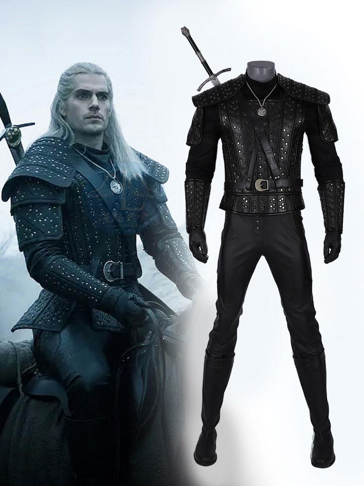The Witcher 3 Cavill Geralt of Rivia Halloween Cosplay Costume Takerlama
