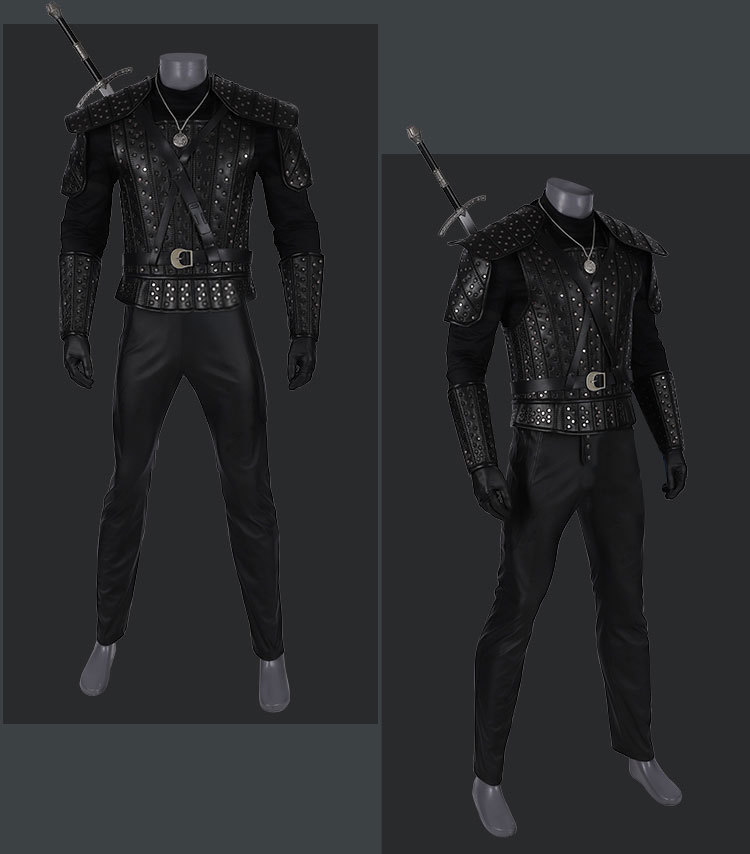 The Witcher 3 Cavill Geralt of Rivia Halloween Cosplay Costume Takerlama