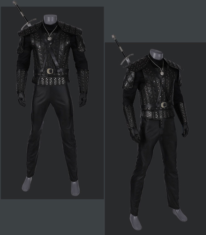 The Witcher 3 Cavill Geralt of Rivia Halloween Cosplay Costume Takerlama