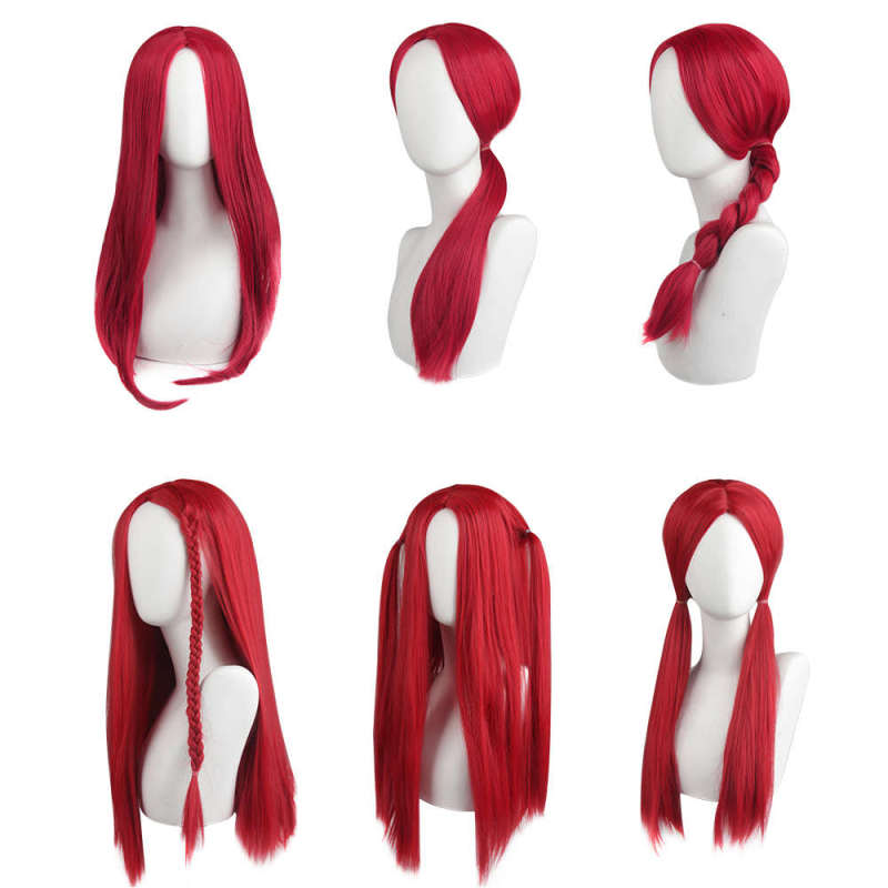 Sally Face Wig Halloween Sally Costume Straight Red Hair