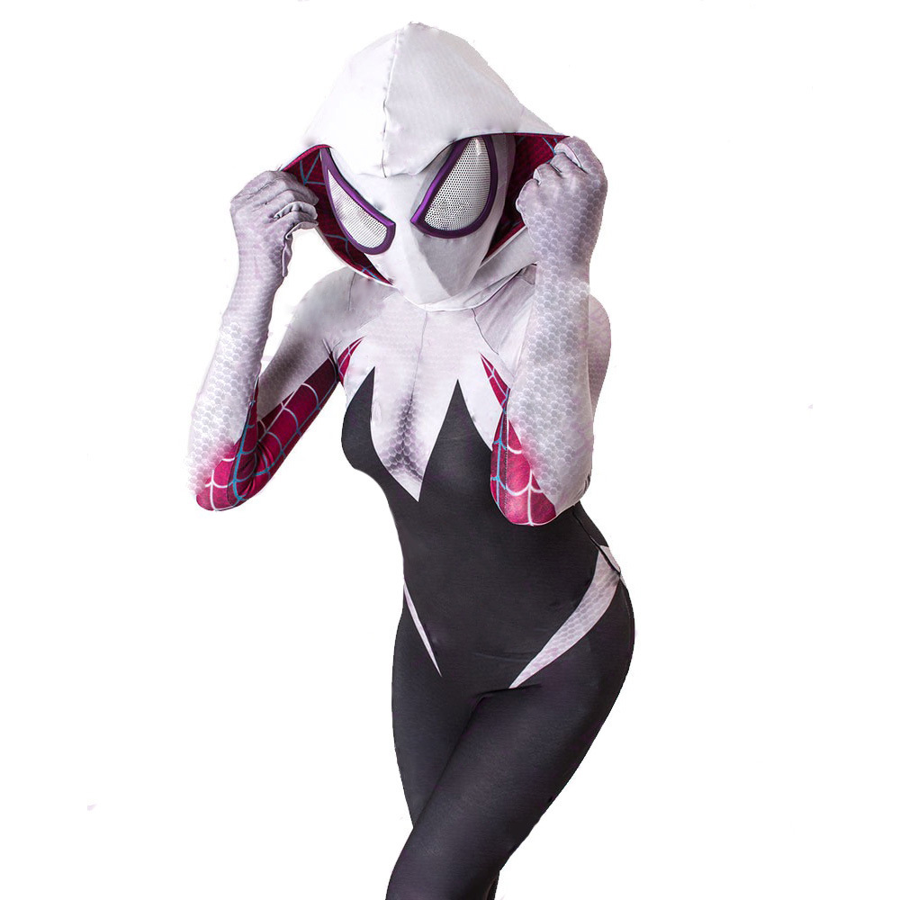 Spider-Man: Into the Spider-Verse Spider-Gwen Cosplay Costume Adults  Kids-Takerlama