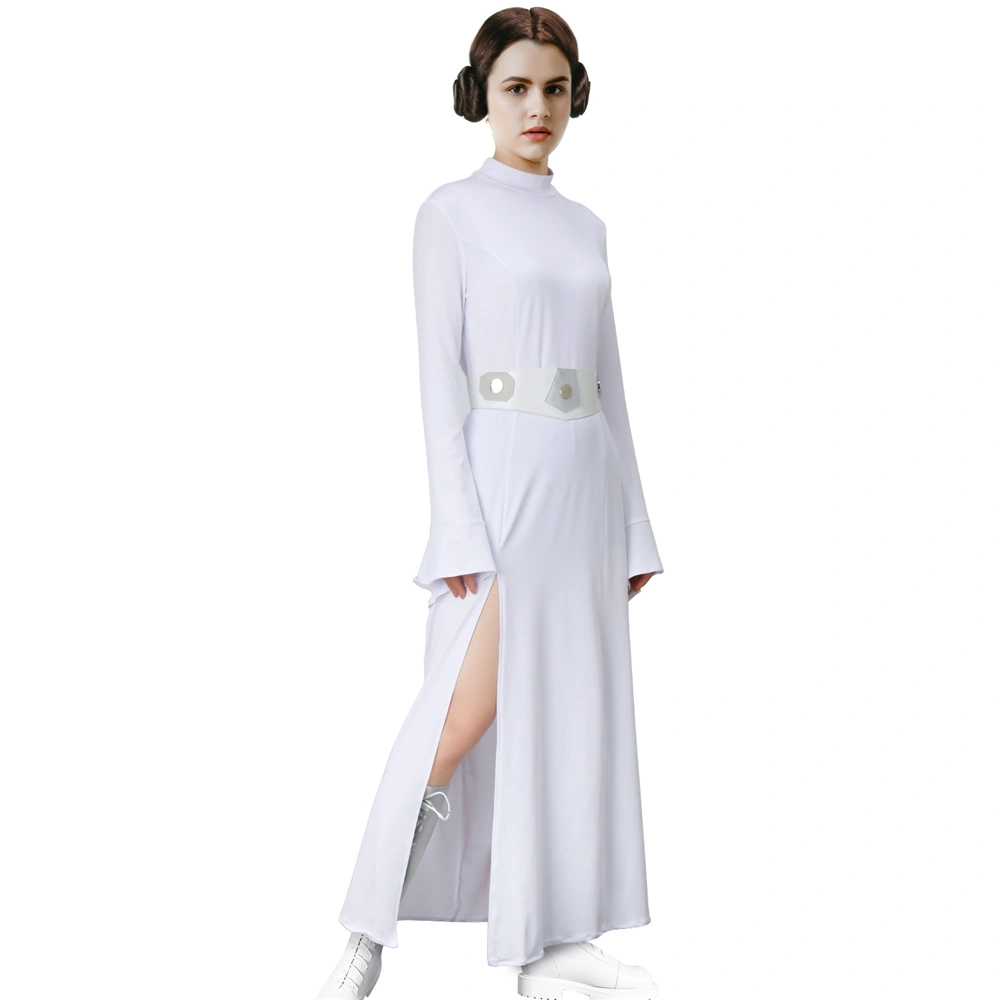 open lace back dress Princess Leia Dress White Leia Costume Adult Star Wars the Last Jedi C   CoserZ