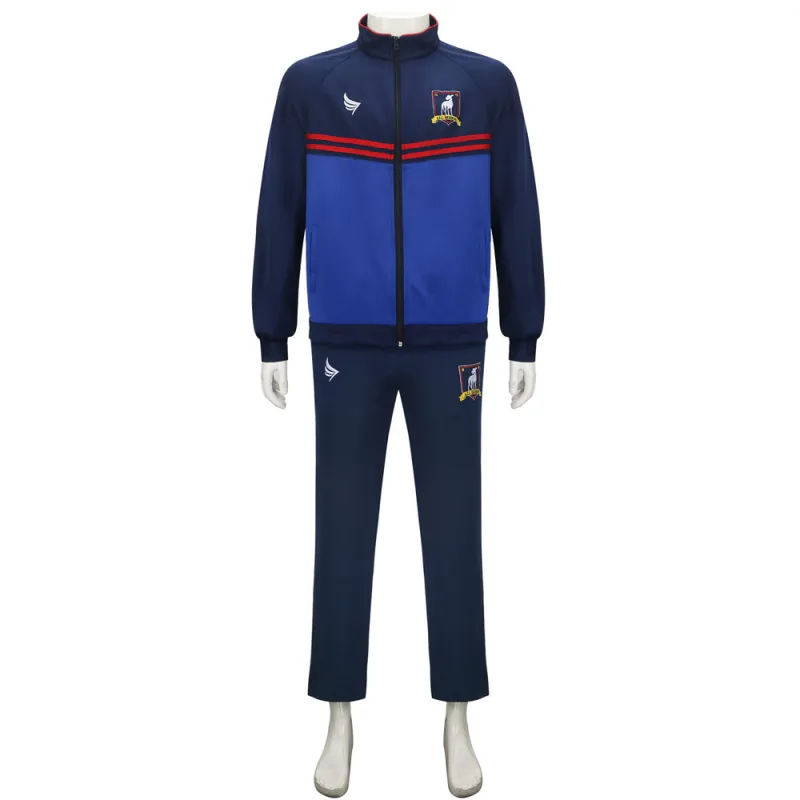 Ted Lasso Jacket Pants Hat Richmond AFC Cosplay Costume Jason Sudeikis Track Blue Jacket Pants (Ready To Ship) Takerlama