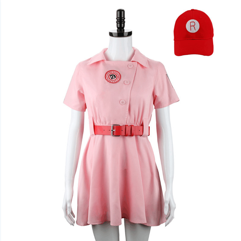 A League of Their Own Pink Dress Rockford Peaches Cosplay Costume AAGPBL Takerlama (Ready To Ship)