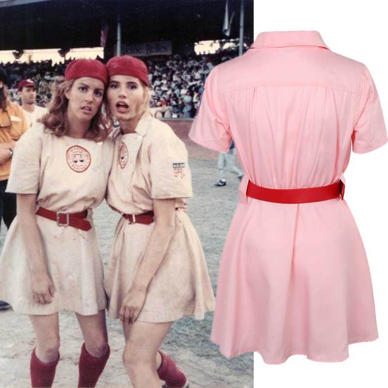 A League of Their Own Pink Dress Rockford Peaches Cosplay Costume AAGPBL Takerlama (Ready To Ship)