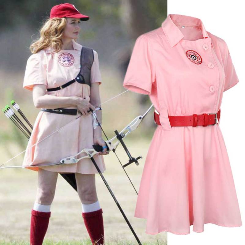 A League of Their Own Pink Dress Rockford Peaches Cosplay Costume AAGPBL Takerlama (Ready To Ship)