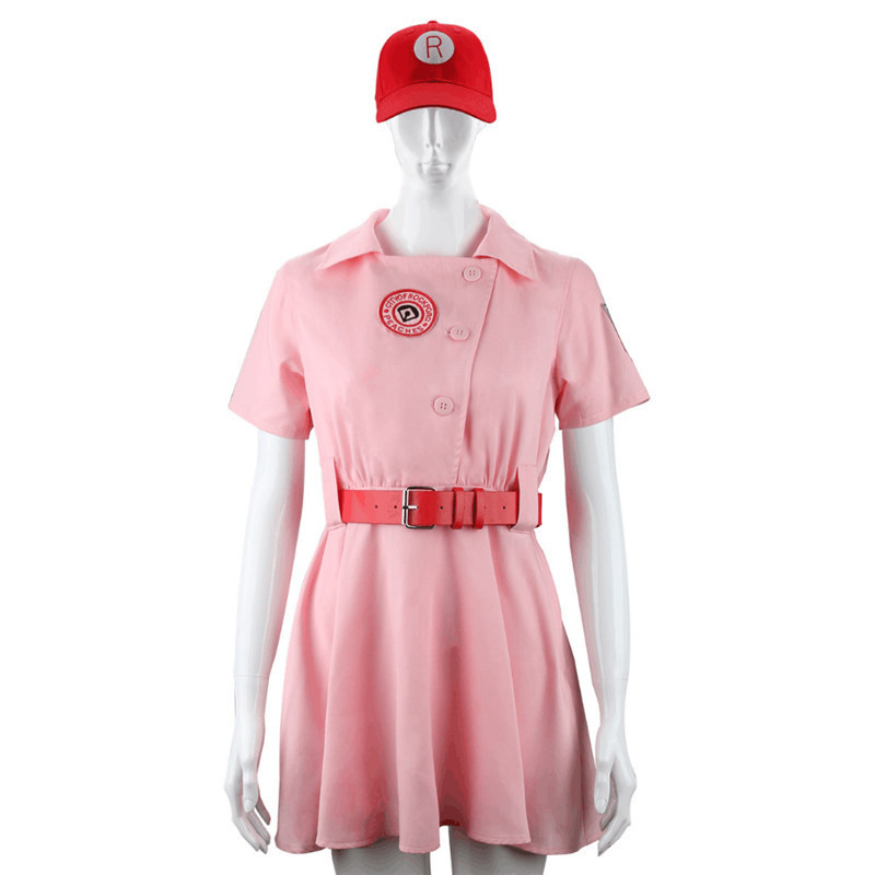 A League of Their Own Pink Dress Rockford Peaches Cosplay Costume AAGPBL Takerlama (Ready To Ship)