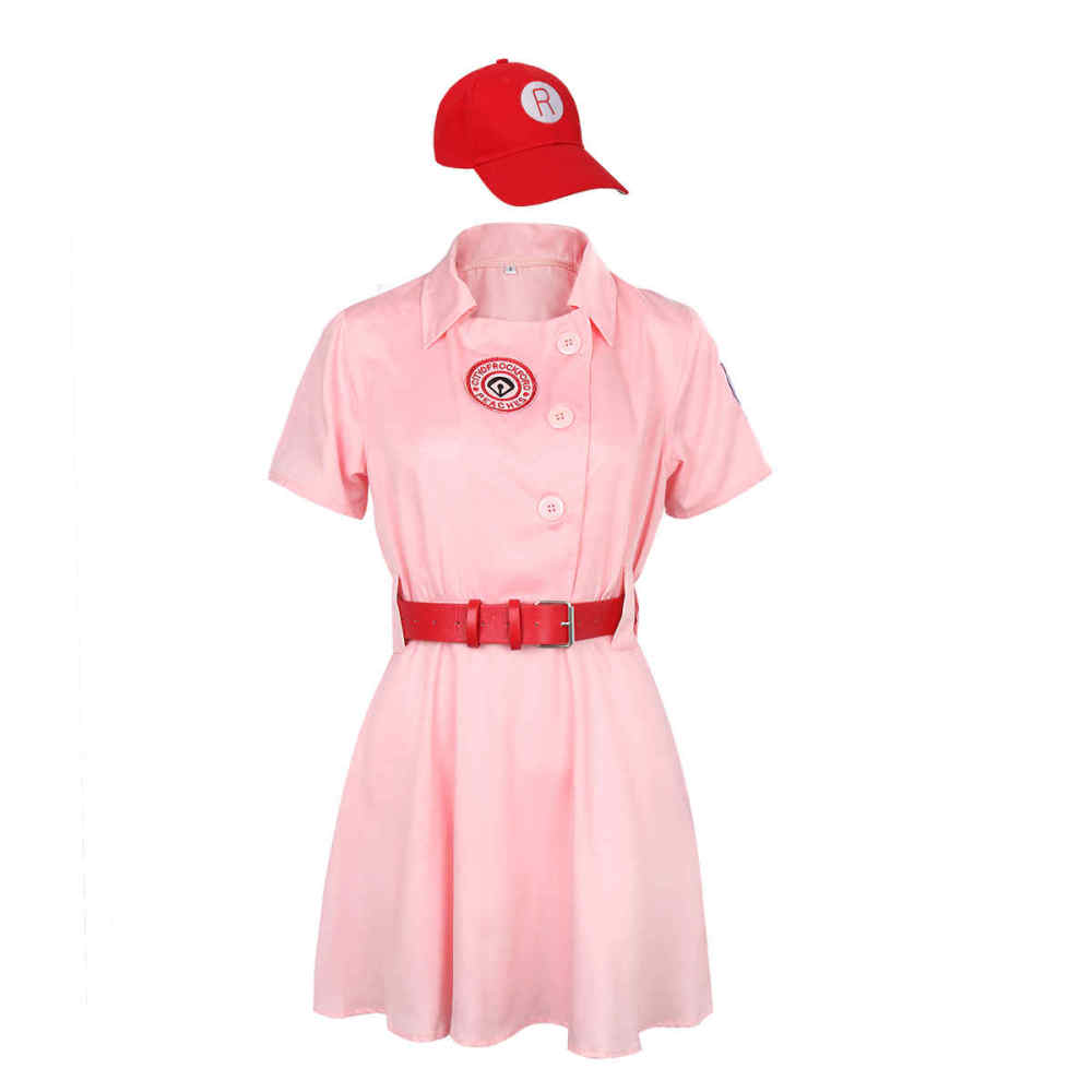 A League of Their Own Pink Dress Rockford Peaches Cosplay Costume AAGPBL Takerlama (Ready To Ship)