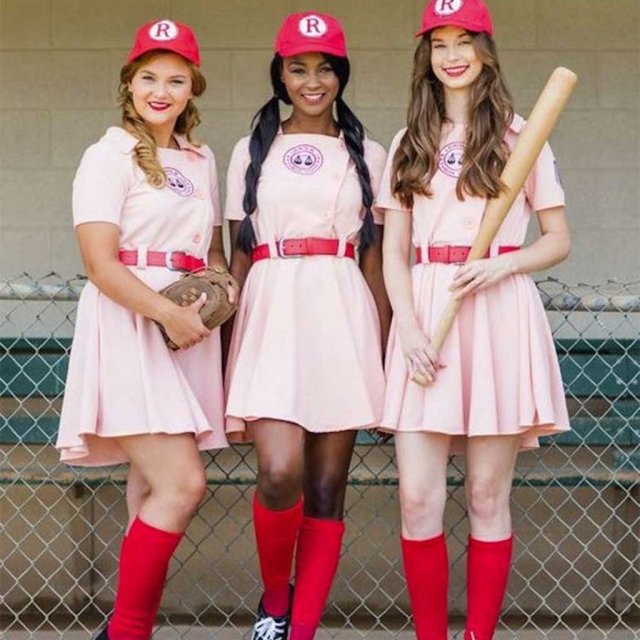 A League of Their Own Pink Dress Rockford Peaches Cosplay Costume