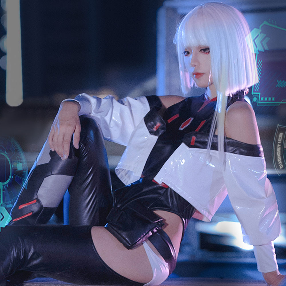 Cyberpunk: Edgerunners Lucy Lucyna Kushinada Cosplay Costume Leather Jumpsuit Takerlama