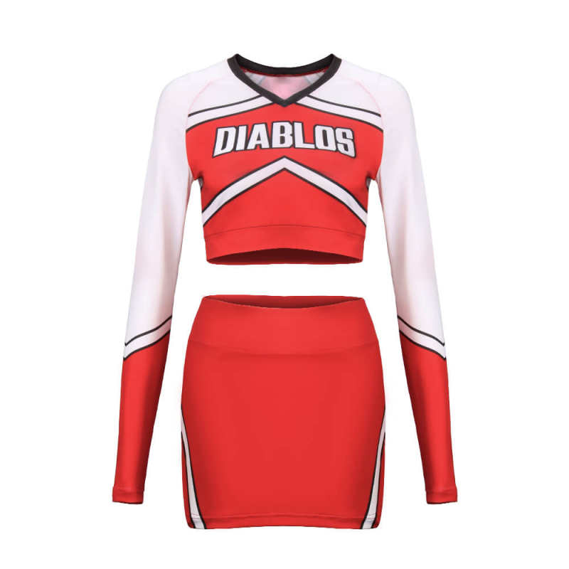 Bring It On Cheer or Die DIABLOS Cheerleader Uniform Red Costume
