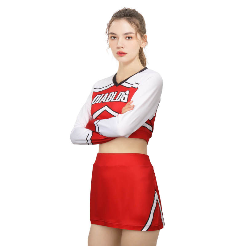 Bring It On Cheer or Die DIABLOS Cheerleader Uniform Red Costume