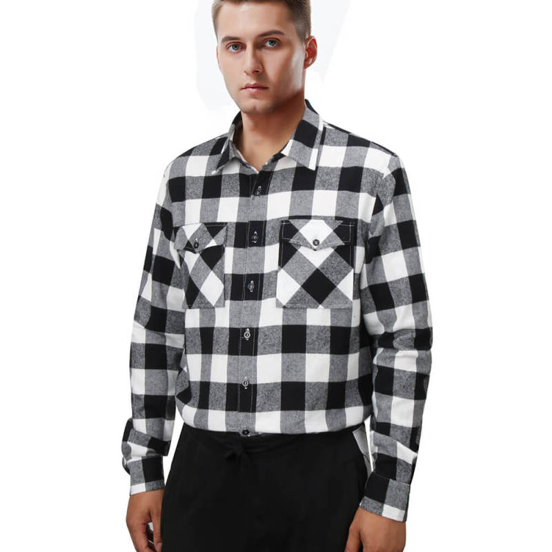 BeetleJuice Adam Maitland Costume Men's Button Down Regular Fit Long Sleeve Plaid Shirt In Stock Takerlama