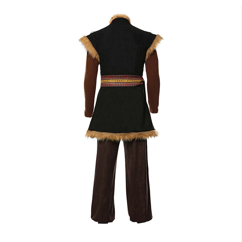 Disney Frozen 2 Adult Kristoff Jorgman Costume Halloween Cosplay Outfits Coat Sweater Belt Trousers Takerlama