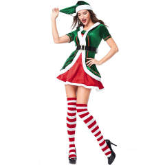 Christmas Elf Couple Costume Deluxe Santa Suit Lovers Gifts Women Men