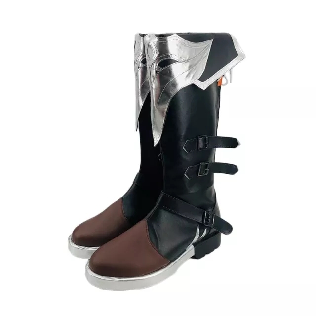 Genshin impact Diluc Cosplay Boots Red Dead of Night Shoes