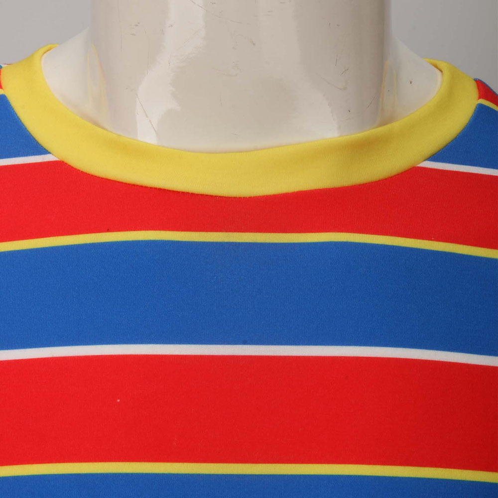 Sesame Street Ernie Cosplay Costume Striped Shirt