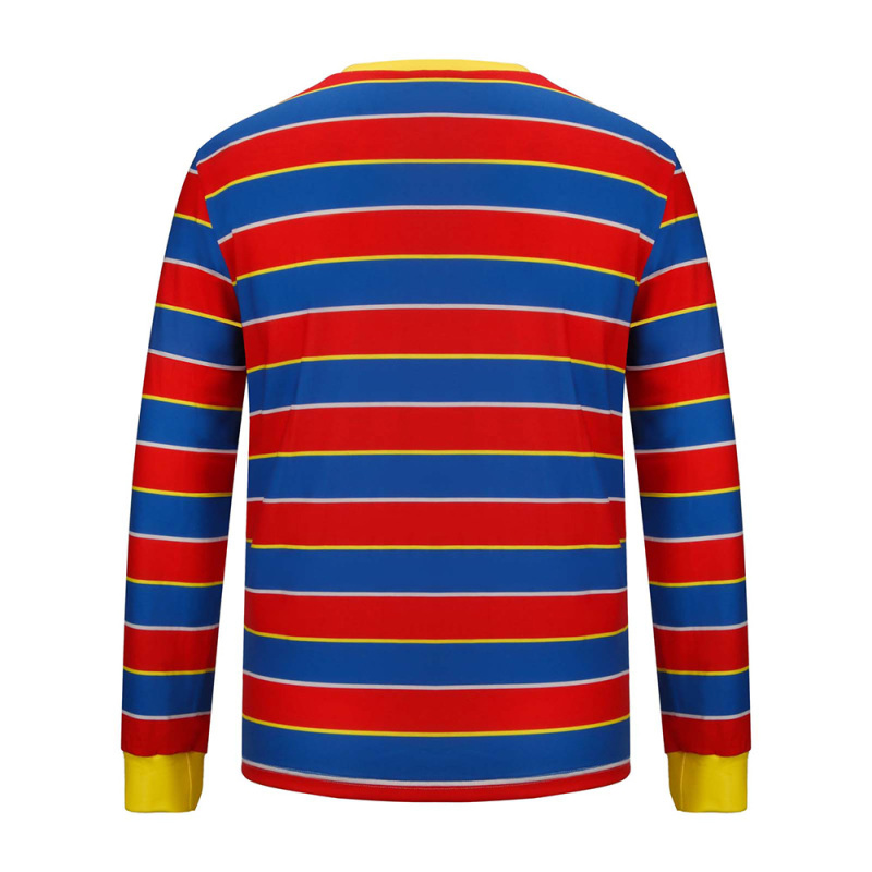 Sesame Street Ernie Cosplay Costume Striped Shirt