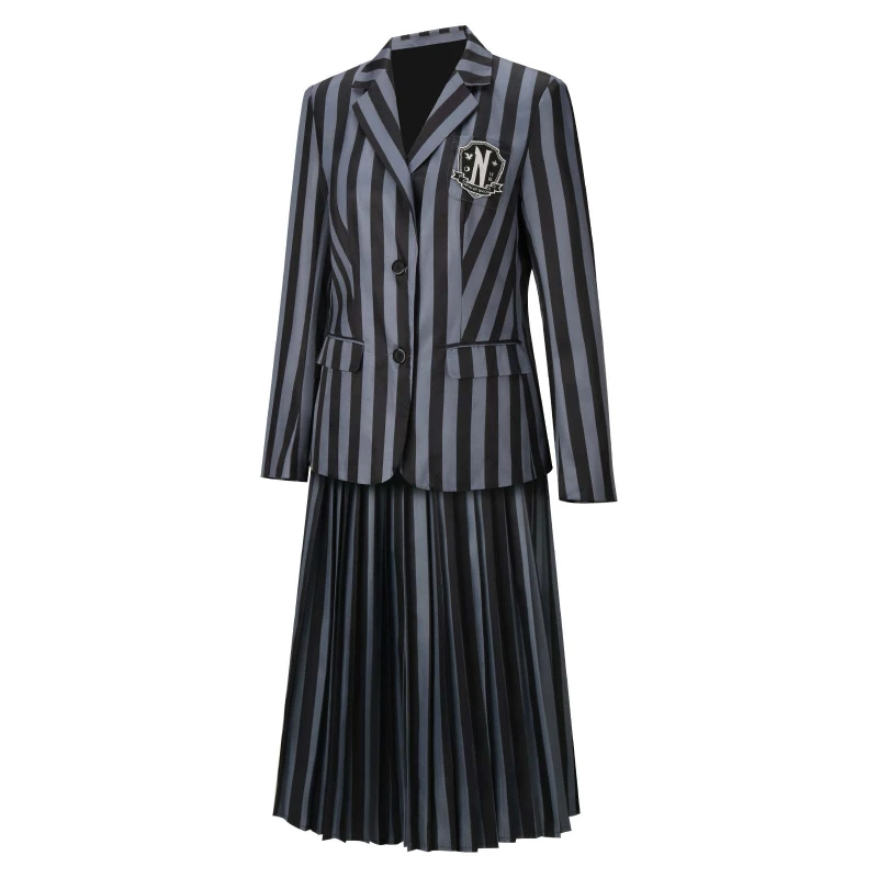 The Addams Family Wednesday Addams Nevermore Academy Black School Uniform Long Skirt