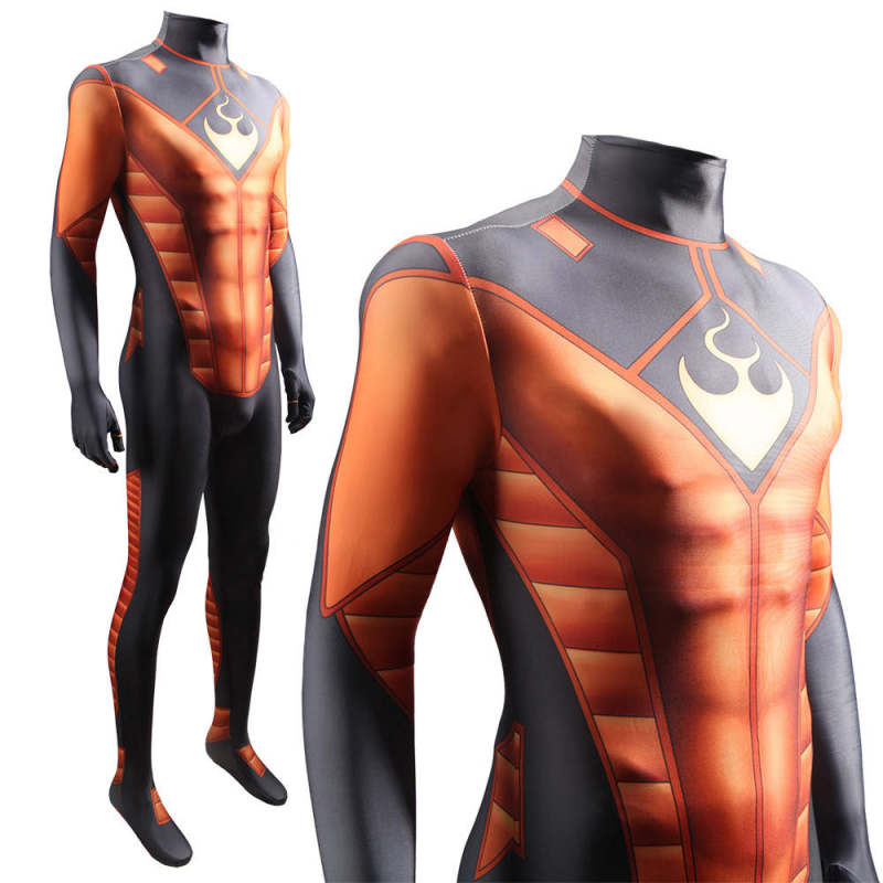 Fantastic Four Human Torch Cosplay Costume  Johnny Storm Jumpsuit