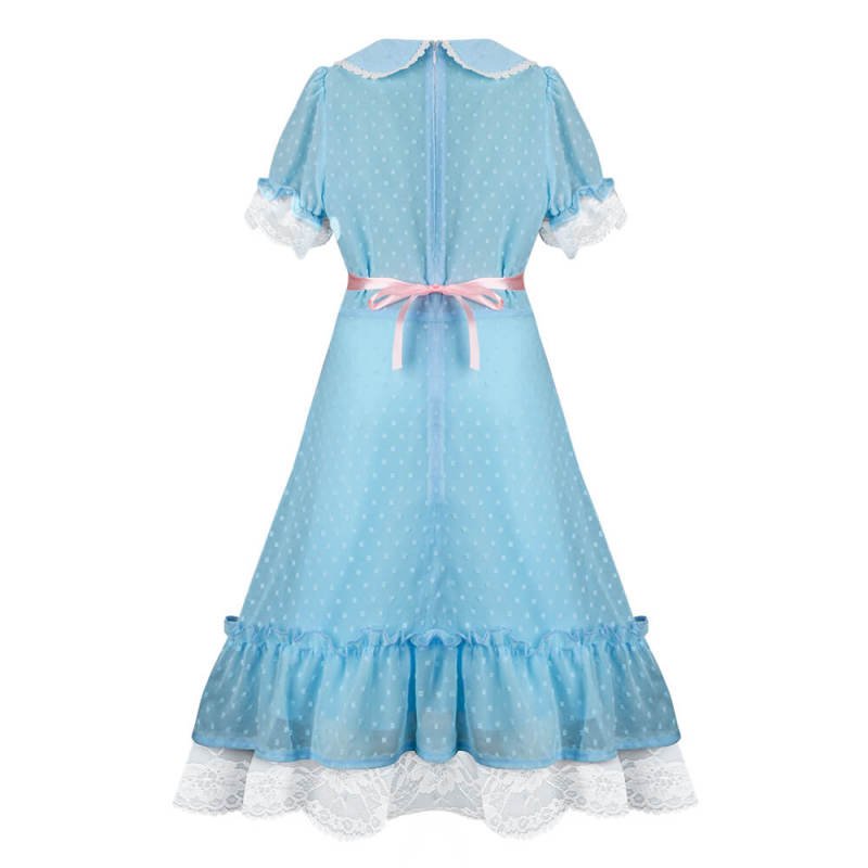 The Shining Grady Twins Cosplay Costume Women's Blue Chiffon Dress