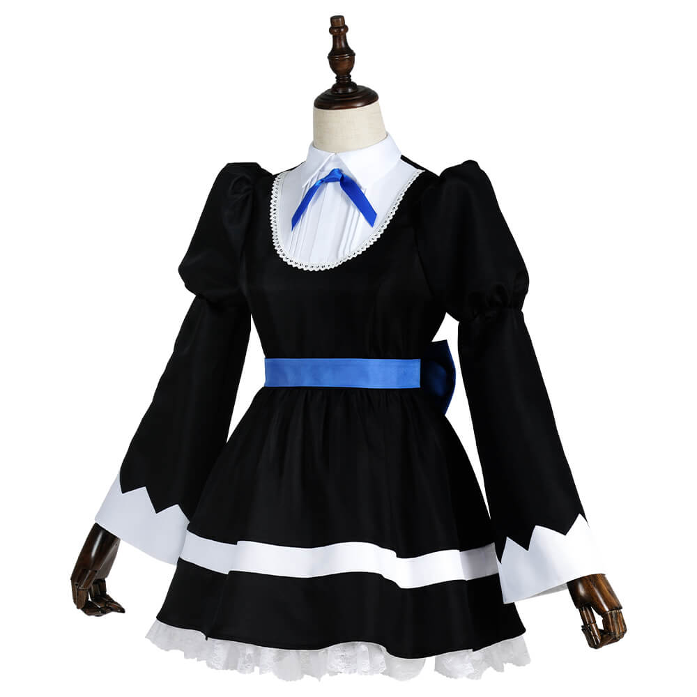 Panty & Stocking with Garterbelt Stocking Anarchy Maid Black Lolita Dress Uniform Cosplay Costume-Takerlama