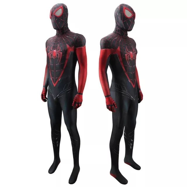 Spider-Man 2 Miles Morales Cosplay Costume Superhero Jumpsuit Mask