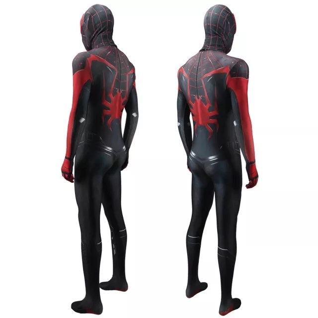 Spider-Man 2 Miles Morales Cosplay Costume Superhero Jumpsuit Mask