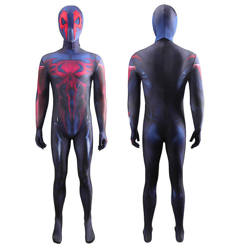 PS4 Spider-Man 2099 Black Suit Miles Morales Cosplay Costume-Takerlama