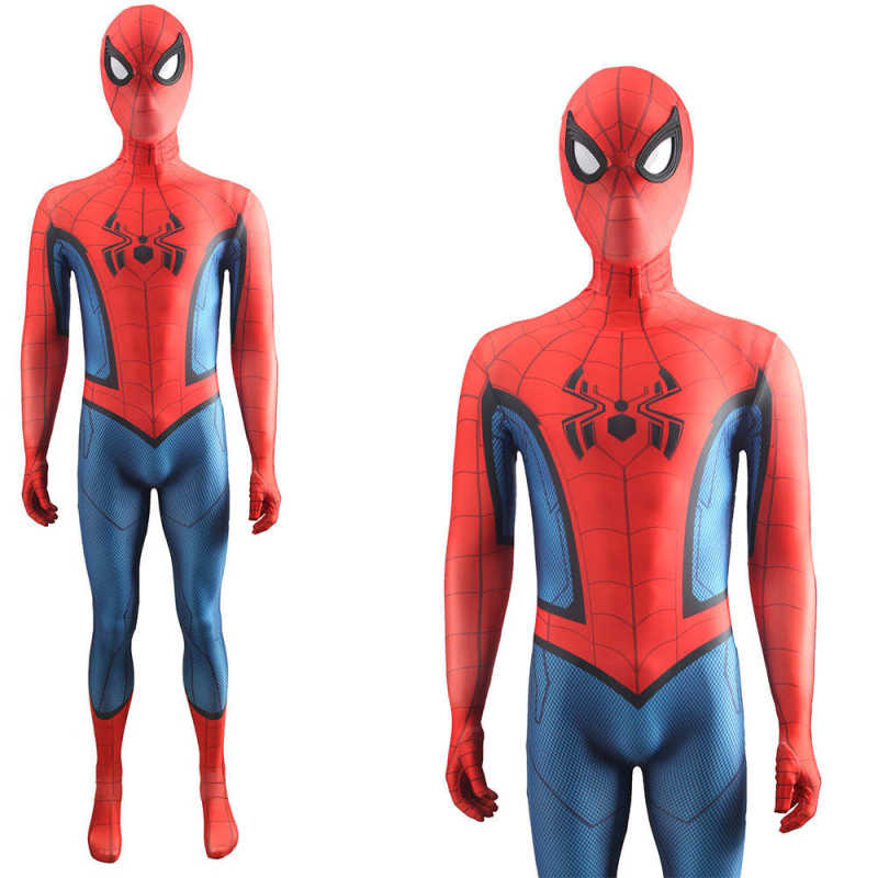 What If Zombie Hunter Costume Spider-Man Superhero Cosplay Jumpsuit Mask