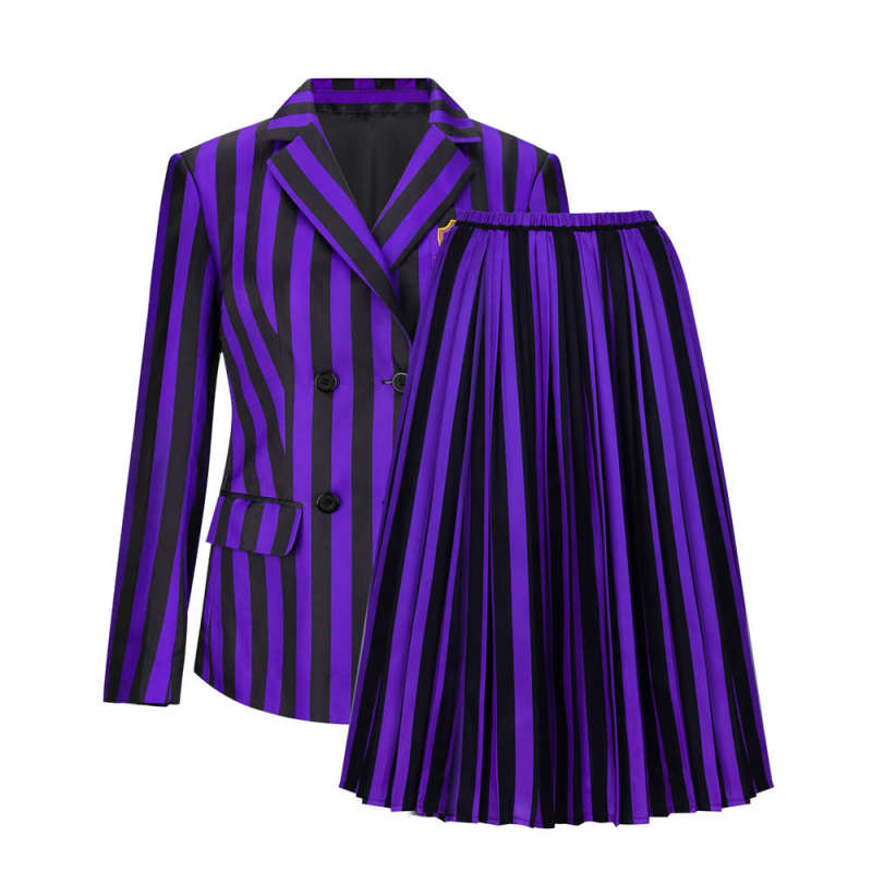 Nevermore Academy Purple School Uniform The Addams Family Wednesday Addams Cosplay Costume In Stock-Takerlama