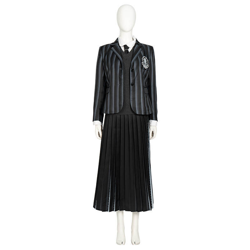 Nevermore Academy Uniform Wednesday Addams Cosplay Costume Takerlama (Available After Halloween)