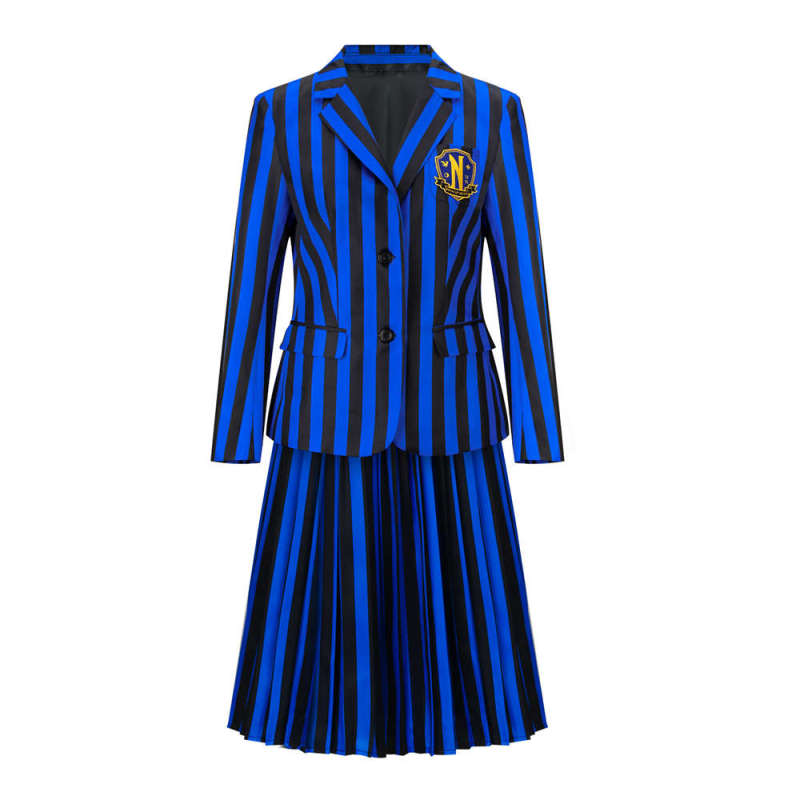 Addam Academy Uniform Halloween Cosplay Costume Blue In Stock-Takerlama
