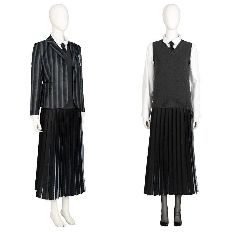 Nevermore Academy Uniform Wednesday Addams Cosplay Costume Takerlama (Available After Halloween)