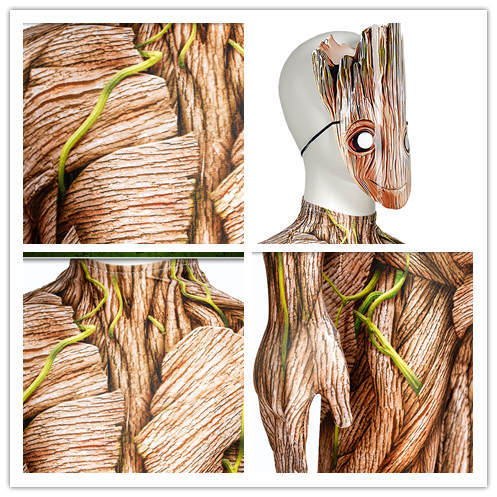 Guardians of the Galaxy Groot Costume Jumpsuit Mask Kids