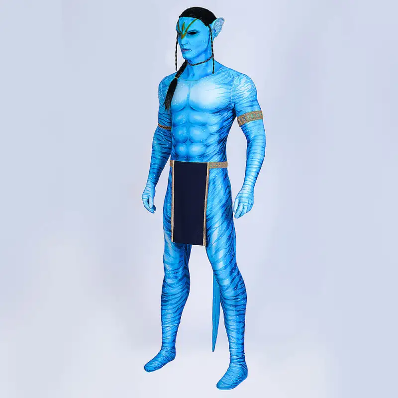 Avatar 2 Jake Sully Cosplay Costume Jumpsuit Mask Men S M 2XL In Stock Takerlama