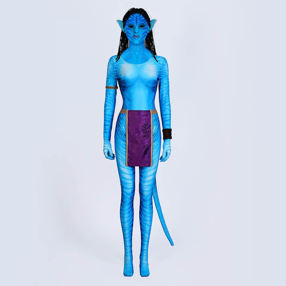 Avatar 2 Neytiri Cosplay Costume Jumpsuit Mask Women M In stock