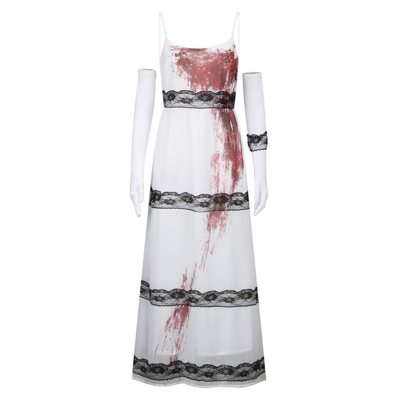 Jennifer Bloody White Dress Cosplay Outfits-Jennifer's Body In Stock-Takerlama