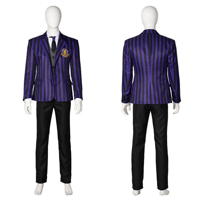 Men Nevermore Academy Purple School Uniform The Addams Family Wednesday Costume