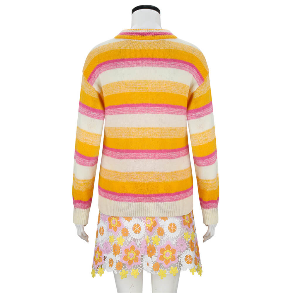 Enid Sinclair Cosplay Costume Wednesday 2022 Pink Ombre Sweater With Mini Dress Addams Family Takerlama