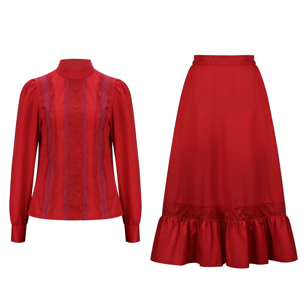 Pearl 2022 Red Dress Cosplay Costume Outfits Shirt Skirt Takerlama