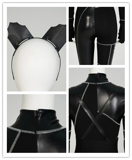 Wednesday Addams Poe Cup Race the Black Cat Uniform Bodysuit Cosplay Costume