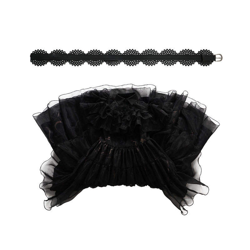 Adult Black Cosplay Costume Merlina Lolita Dress Shoes In Stock Takerlama