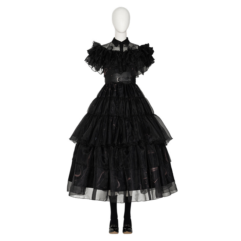 Adult Black Cosplay Costume Merlina Lolita Dress Shoes In Stock Takerlama